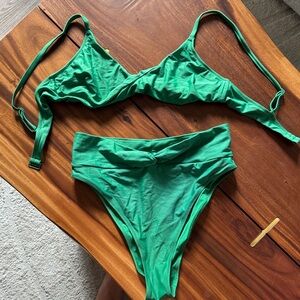 Aerie Green High Waisted Bikini Set